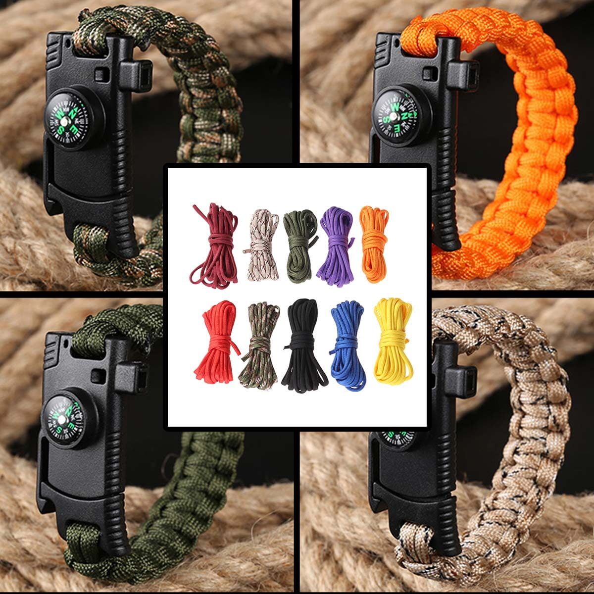 10-pack of 3m Paracord Climbing Ropes