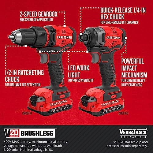 Craftsman V20 Cordless Drill Combo