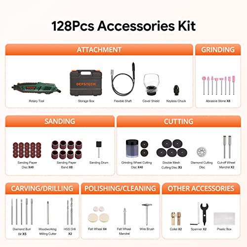 6-Speed Rotary Tool Kit, 128Pcs