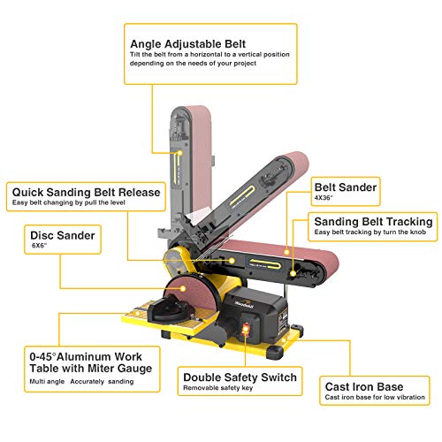 4.3A 3/4HP Sander w/Steel Table