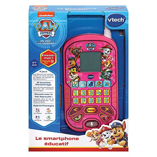 VTech 529585 Pat Patrouille Educational Smartphone, Pink, Enfant
