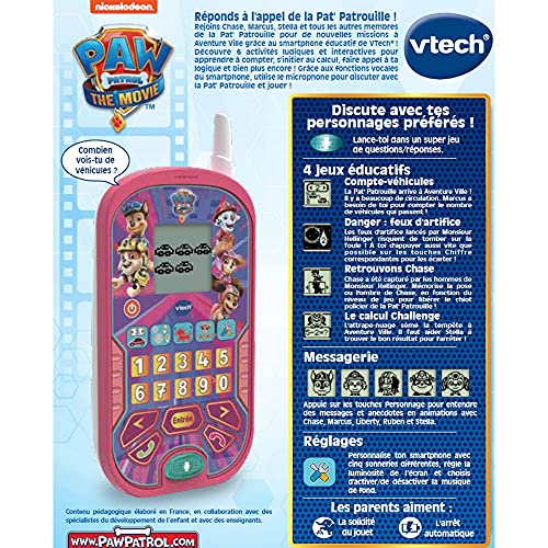 VTech 539365 Paw Patrol Educational Smartphone, Pink