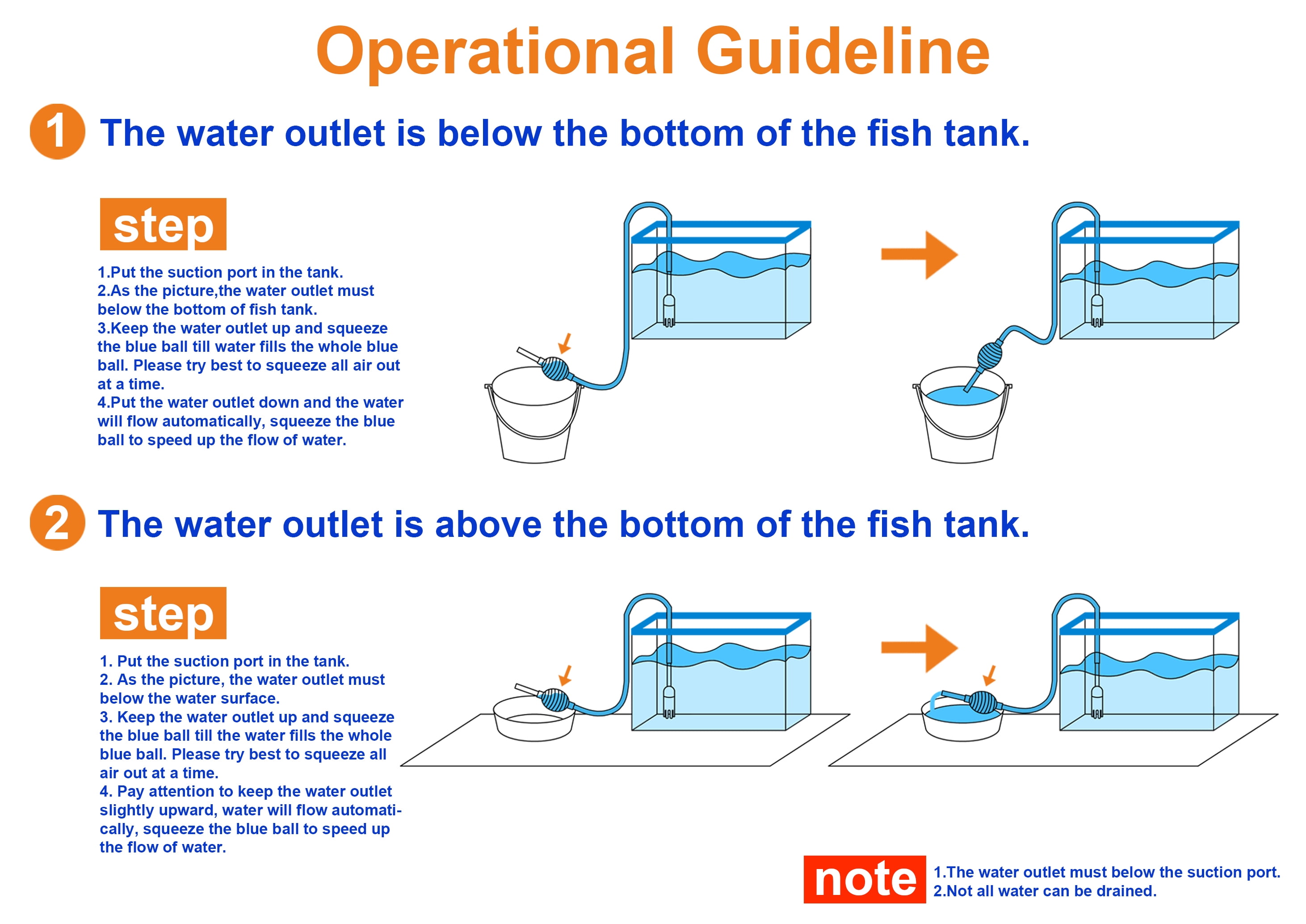 Aquarium Cleaning Tools with Fish Net & Vacuum