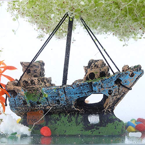 Aquarium Shipwreck Resin Ornament - Freshwater/Saltwater Tank Decor