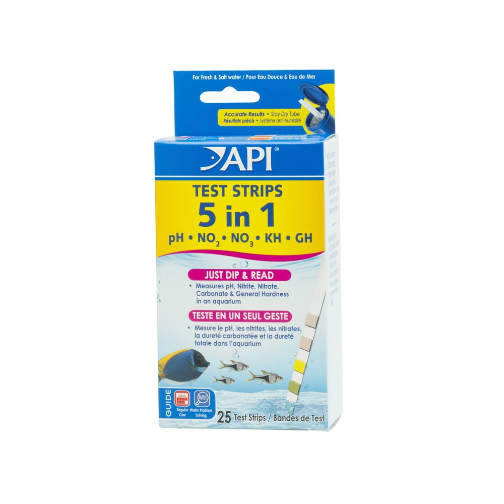 API 5-in-1 Aquarium Water Test Kit - 25 Strips