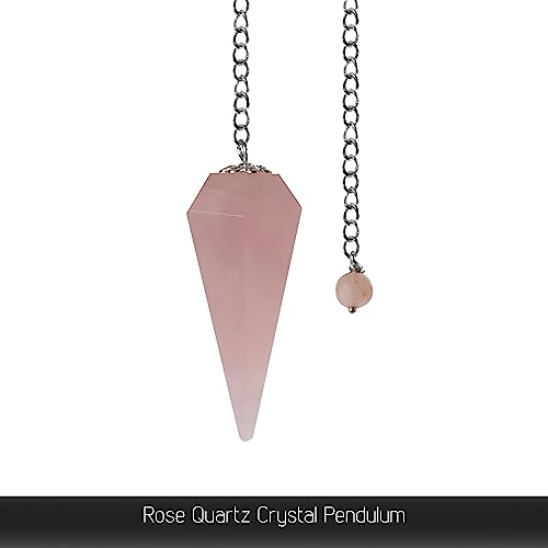 Amethyst & Rose Quartz Pendulum Set for Tarot