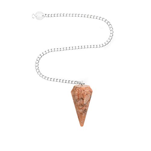 Sunstone Crystal Pendulum - Beige, Hexagonal, Divination, Reiki