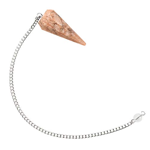 Sunstone Crystal Pendulum - Beige, Hexagonal, Divination, Reiki