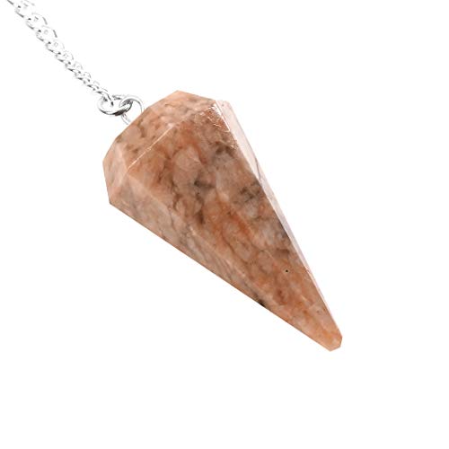 Sunstone Crystal Pendulum - Beige, Hexagonal, Divination, Reiki