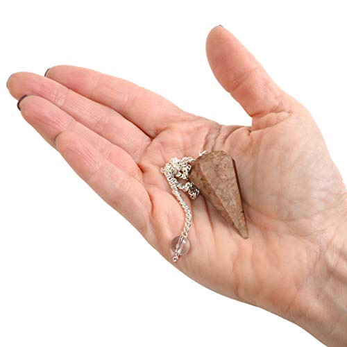 Sunstone Crystal Pendulum - Beige, Hexagonal, Divination, Reiki