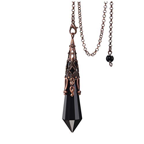 Black Obsidian Crystal Pendulum for Tarot Card Divination