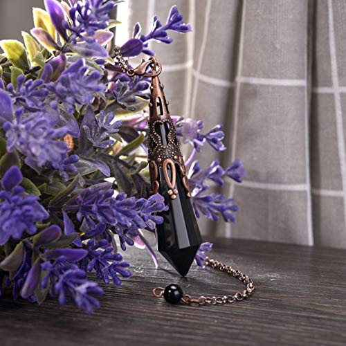 Black Obsidian Crystal Pendulum for Tarot Card Divination