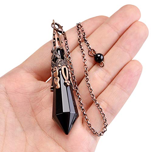 Black Obsidian Crystal Pendulum for Tarot Card Divination