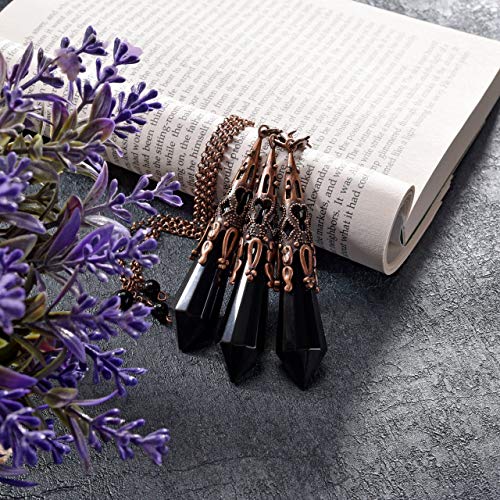 Black Obsidian Crystal Pendulum for Tarot Card Divination