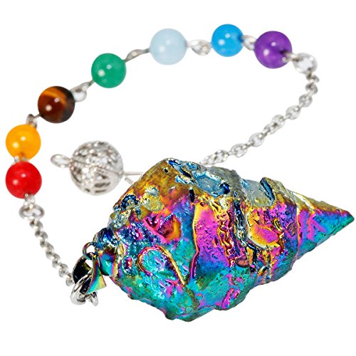 7 Chakra Crystal Quartz Pendulum for Reiki