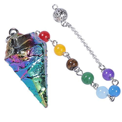 7 Chakra Crystal Quartz Pendulum for Reiki