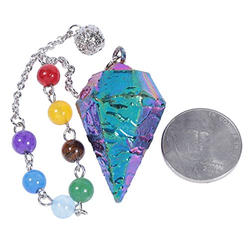 7 Chakra Crystal Quartz Pendulum for Reiki