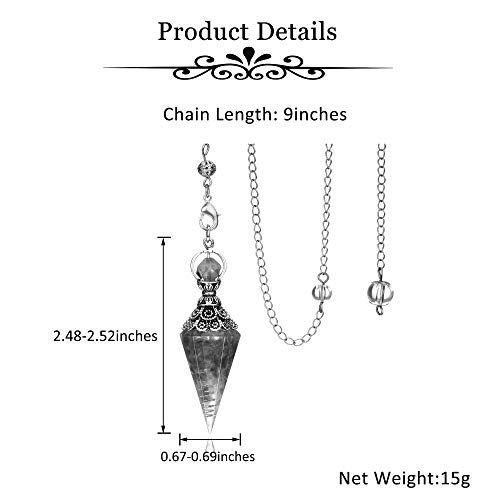 Natural Amethyst Healing Crystal Dowsing Pendulum - Tarot