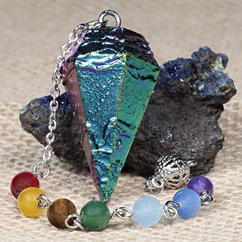 7 Chakra Crystal Quartz Pendulum for Reiki