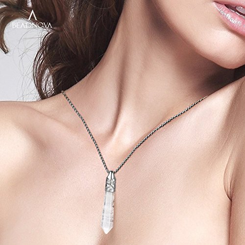 Hexagonal Crystal Necklace - Natural Clear Gemstone