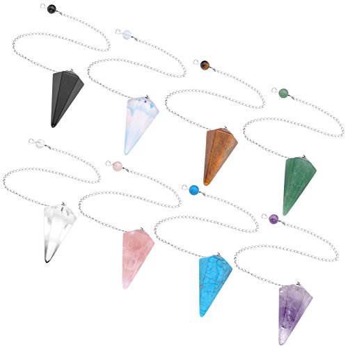 Amethyst, Rose Quartz & Clear Crystal Pendulums