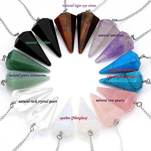 Amethyst, Rose Quartz & Clear Crystal Pendulums