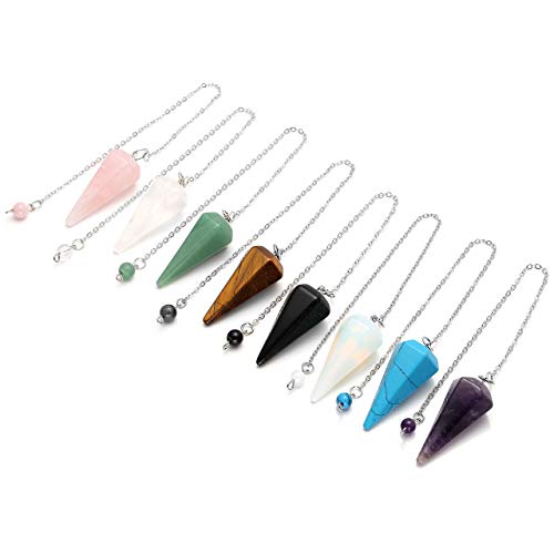 Amethyst, Rose Quartz & Clear Crystal Pendulums