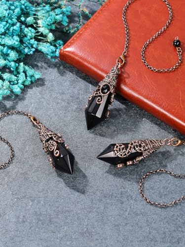 Black Obsidian Crystal Pendulum for Divination Scrying