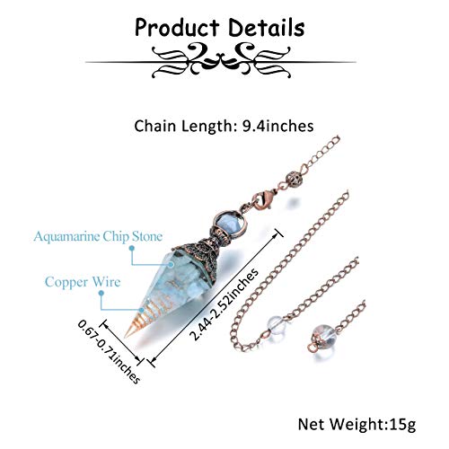 Aquamarine Crystal Healing Dowsing Pendulum