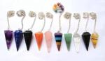 Gemstone Cone Pendulums – 7pc Crystal Dowser Gift