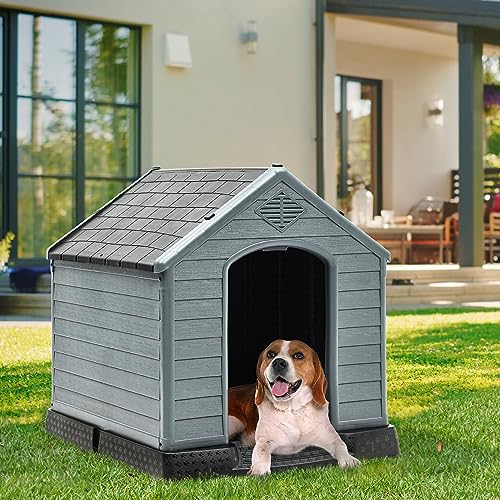 YITAHOME Large Plastic Dog House Kennel, UV-Resistant, Sturdy