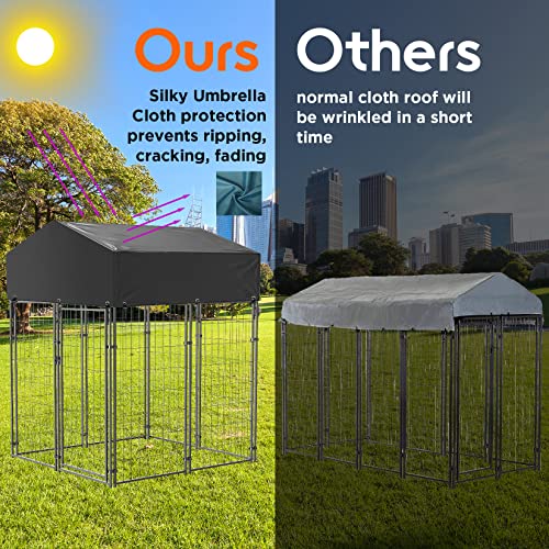 XL Outdoor Dog Kennel: Heavy Duty Pet House/Wire Cage with Canopy Roof