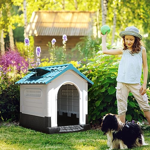 YITAHOME Blue Plastic Dog Kennel for Indoor/Outdoor Use