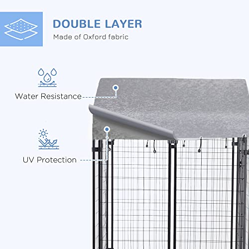 PawHut Metal Dog Kennel with UV Canopy, Small/Medium