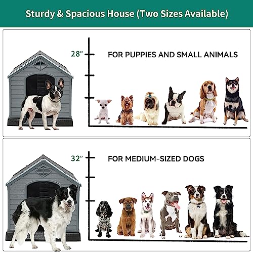 YITAHOME Large Plastic Dog House Kennel, UV-Resistant, Sturdy