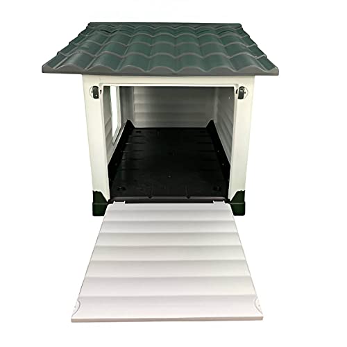 HugglePets Plastic Dog Kennel - Easy Clean Weatherproof Pet House