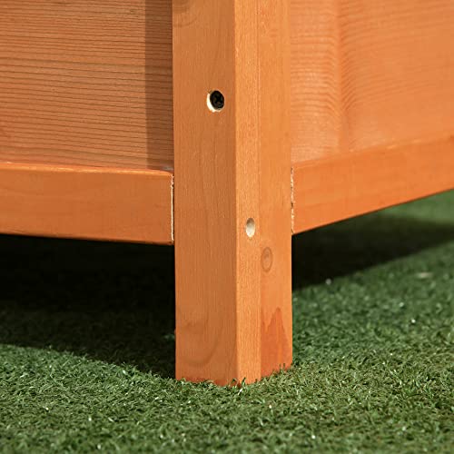 PawHut Wooden Elevated Dog Kennel with Open Top