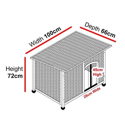 FeelGoodUK Medium Wooden Dog Kennel with Lift-Up Roof