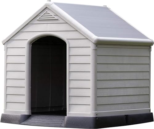 Dog Kennel Chalet-Jardin Garden PVC/Resin Beige/Brown 95x99x99cm