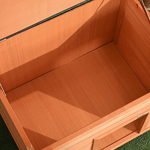 PawHut Wooden Elevated Dog Kennel with Open Top