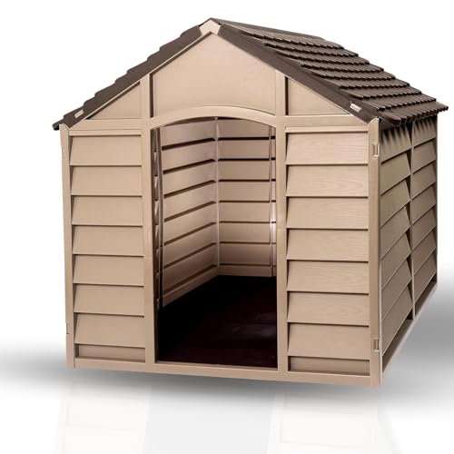 Alexander Plastic Dog Kennel - Indoor/Outdoor Shelter - Durable