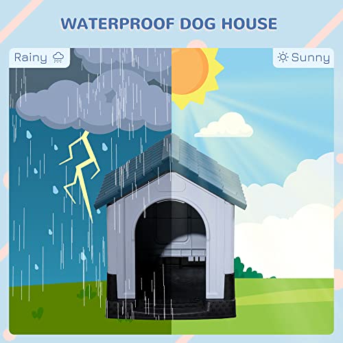 Outdoor Plastic Dog House for Miniature Dogs - Blue