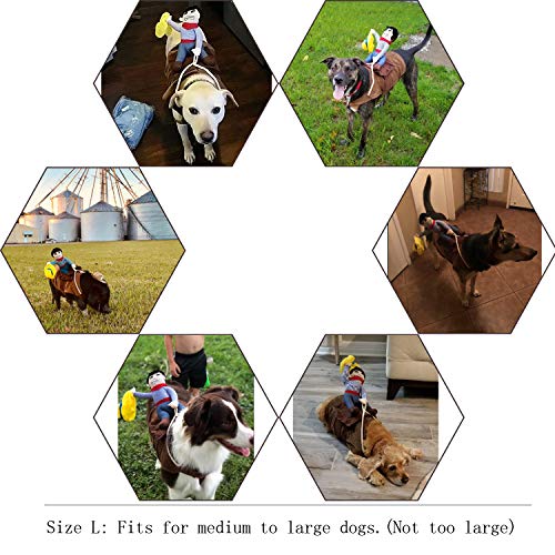 Delifur Pet Halloween Cowboy Rider Dog Costume, L