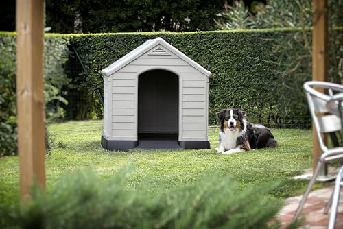 Dog Kennel Chalet-Jardin Garden PVC/Resin Beige/Brown 95x99x99cm