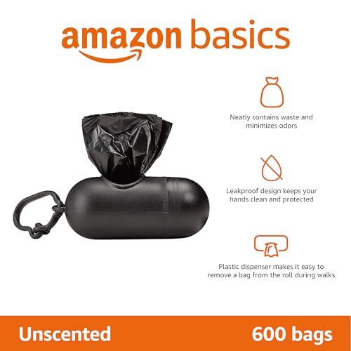 Dog-Waste Bags with Dispenser, Unscented, 600 Count