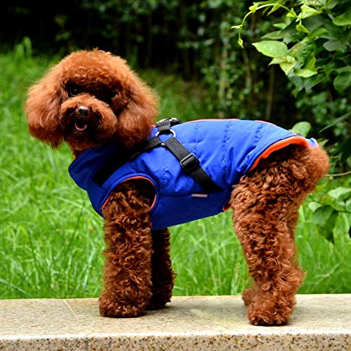 Waterproof Puffer Jacket with Harness for Small/Medium Dogs