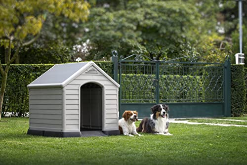 Dog Kennel Chalet-Jardin Garden PVC/Resin Beige/Brown 95x99x99cm