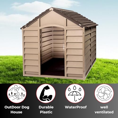 Alexander Plastic Dog Kennel - Indoor/Outdoor Shelter - Durable