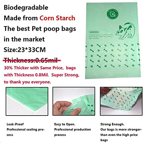 Extra Strong 360 Biodegradable Dog Poop Bags, Green