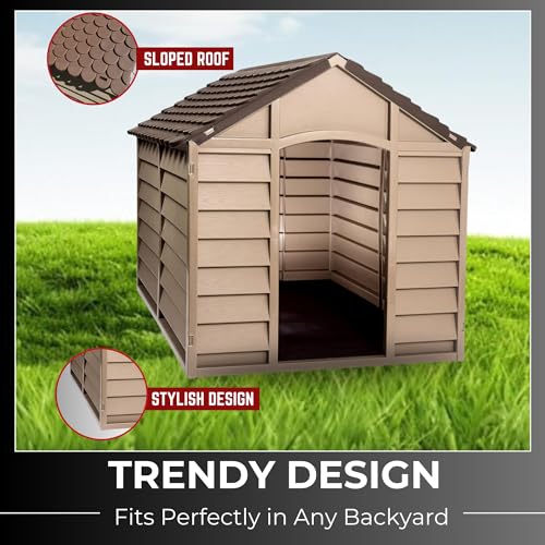 Alexander Plastic Dog Kennel - Indoor/Outdoor Shelter - Durable